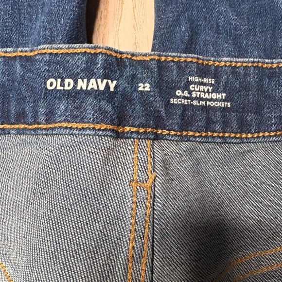 Old Navy High Rise Curvy O.G. Straight Plus Size 22 Jeans Blue Denim NWT - Picture 7 of 16